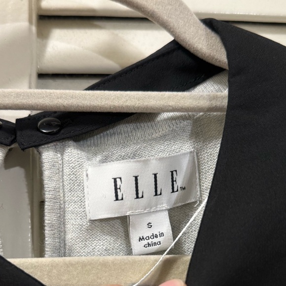 ELLE Flocked Dot Crewneck Sweater - Picture 5 of 6